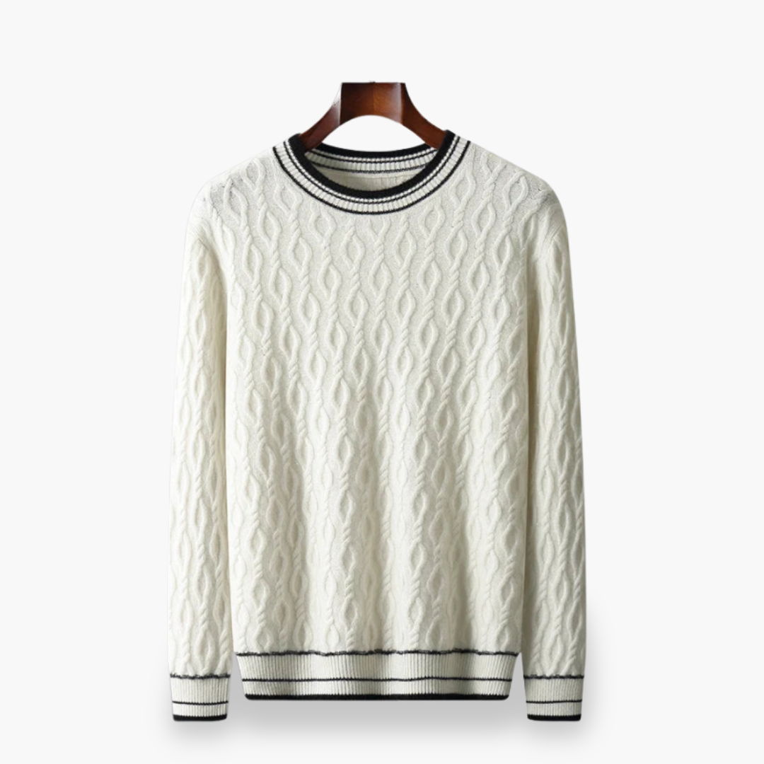 Maglione da Uomo in Maglia con Collo Tondo e Dettagli a Costine | Altivaro