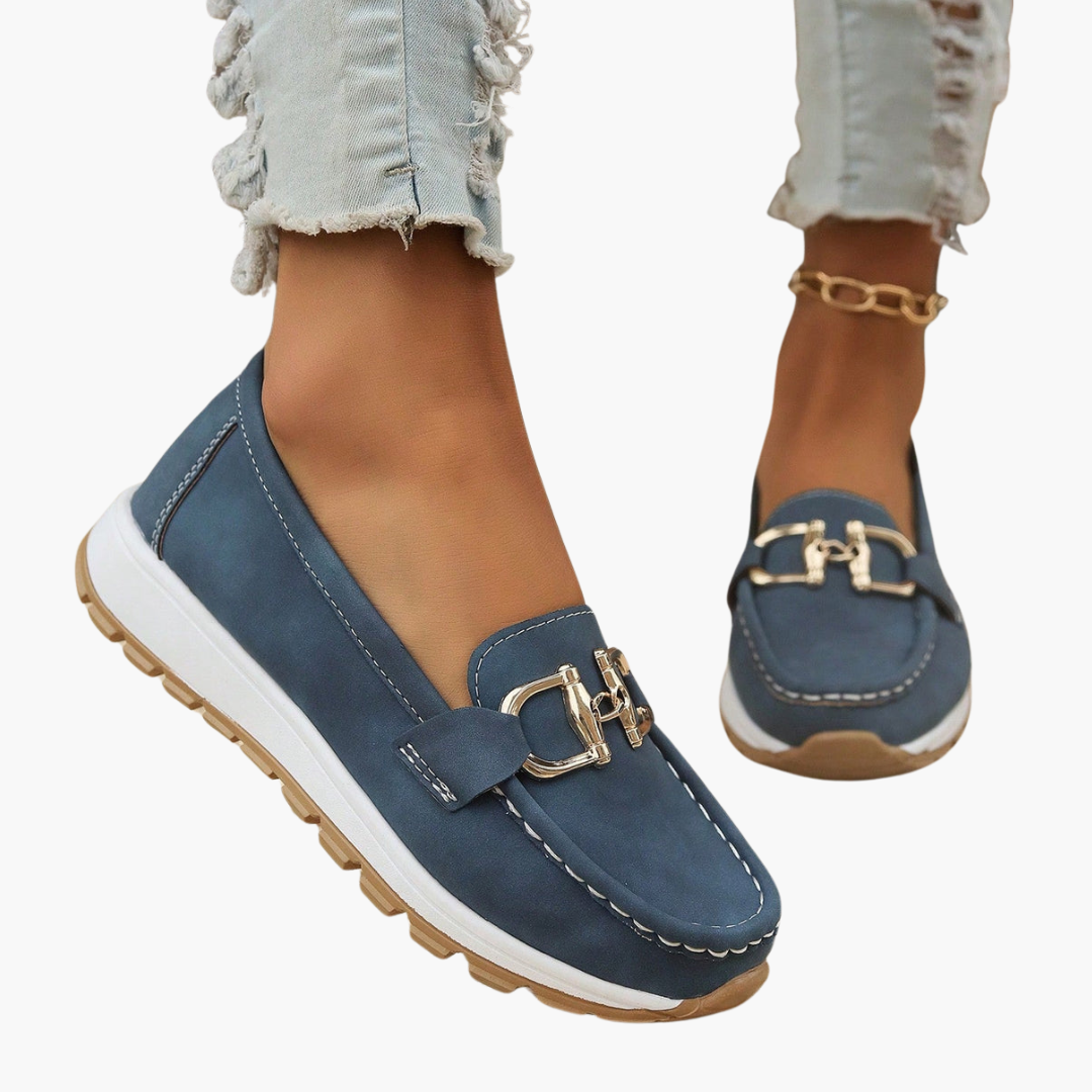 Orthopädische Damenschuhe aus Segeltuch mit Metalldetails | Altivaro