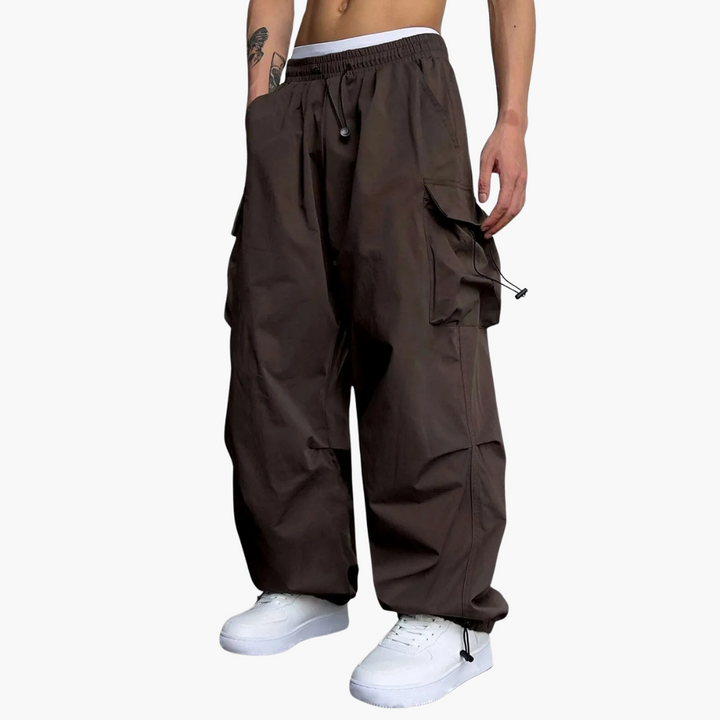Pantaloni Cargo Uomo Larghi Paracadute Streetwear | Altivaro