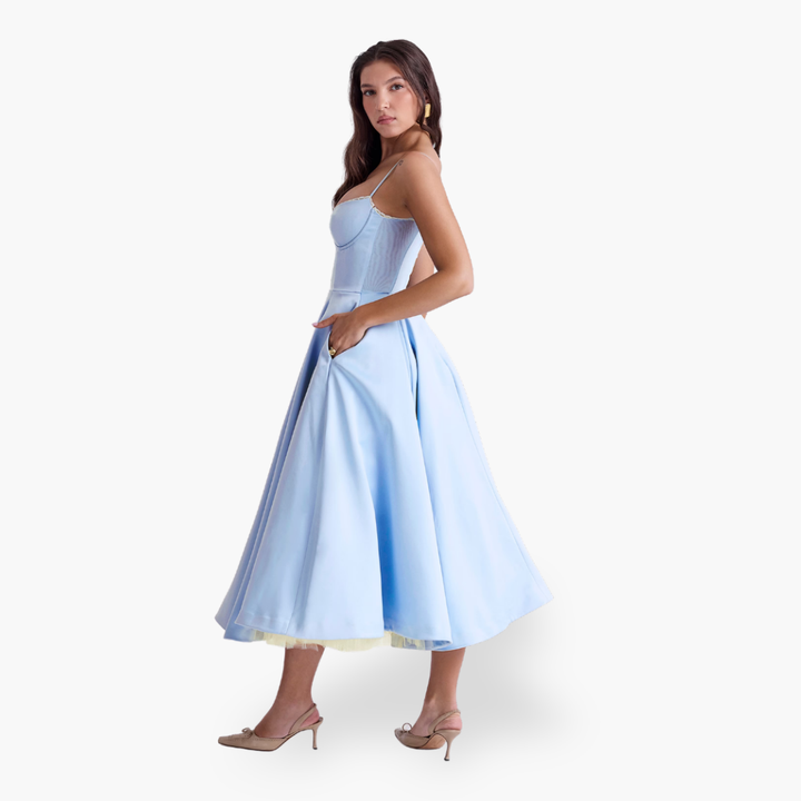 Abito Donna Elegante Midi Svasato Bustier Cerimonia |  Altivaro