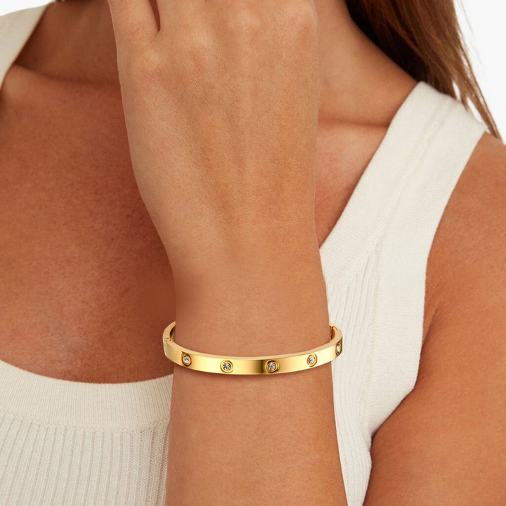 Bracciale Donna con Zirconi e Placcatura IP Oro | Altivaro