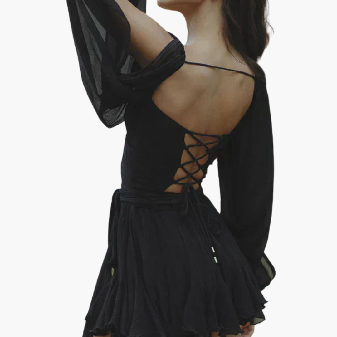 Vestito con Maniche a Balze e Scollo a V per Donna | Altivaro
