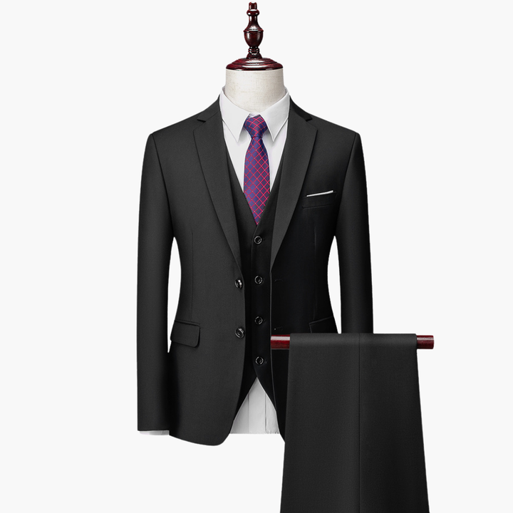 Abito Uomo Elegante 3 Pezzi Slim Fit Poliestere Blu Petrolio Cerimonia | Altivaro-Altivaro