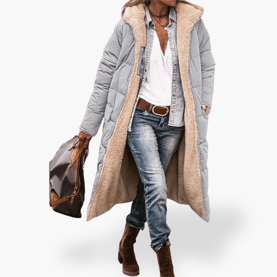Giacca da donna Invernale Padded e Reversibile con Cappuccio e Pelliccia | Altivaro