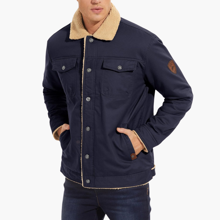 Men's Fleece Jacket with Multifunction Pockets and Sherpa Collar | Altivaro