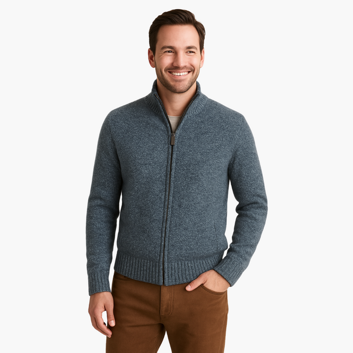 Cardigan Uomo Lana con Zip | Altivaro