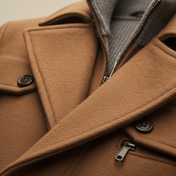 Herren Winterjacke aus Wolle mit Stehkragen und elegantem Design | Altivaro