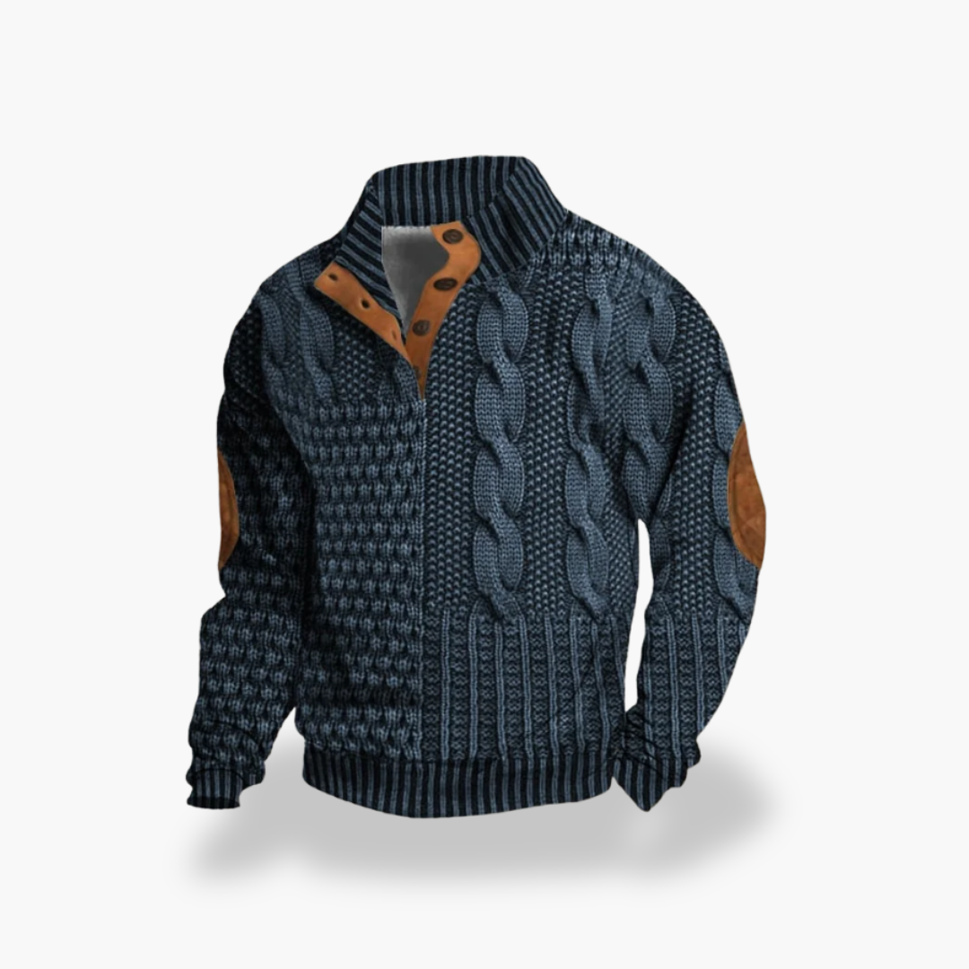 Giacca in Maglia con Dettagli in Pelle per Uomo | Altivaro