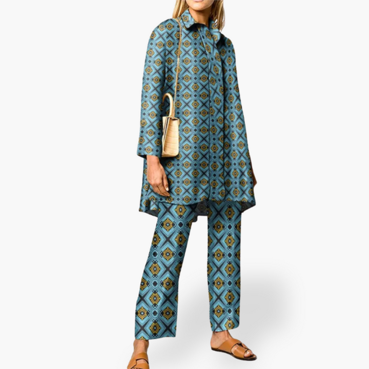 Completo Donna Stampa Manica Lunga Pantaloni | Altivaro
