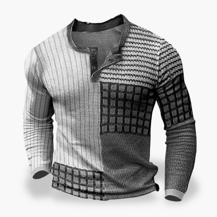 Maglia Uomo Cotone Lunga Manica Patchwork | Altivaro