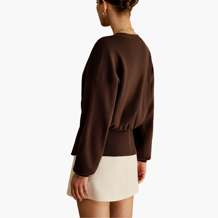 Women's Long Knit Cardigan with Front Closure | Altivaro
