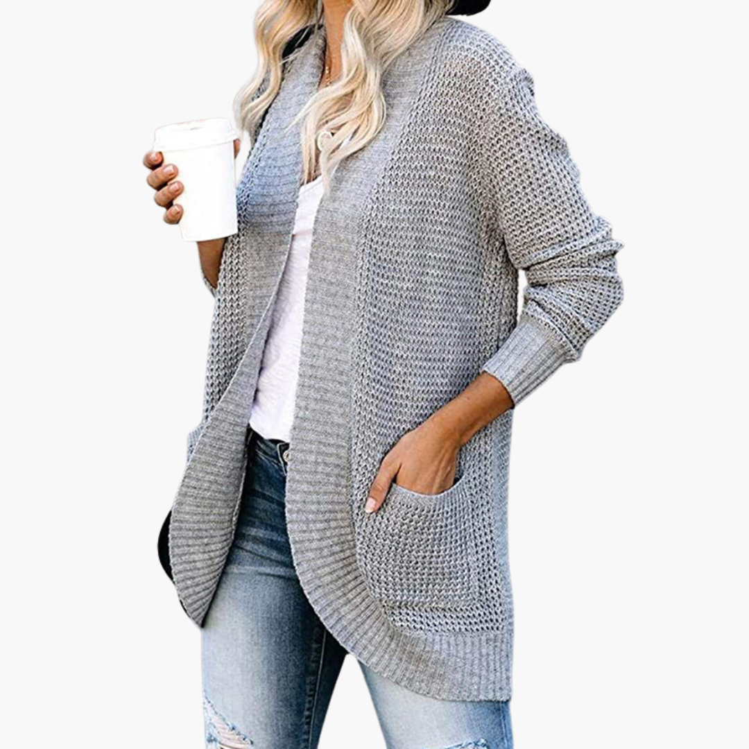 Women's Lightweight Knit Cardigan with Open Pockets | Altivaro