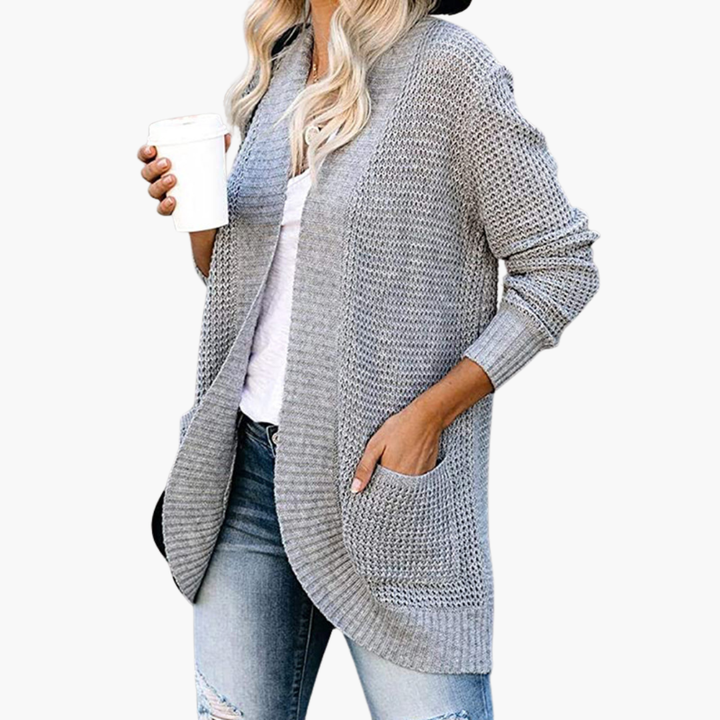 Women's Lightweight Knit Cardigan with Open Pockets | Altivaro