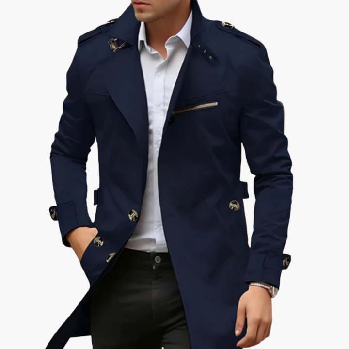 Trench Uomo Slim Fit Cotone Autunnale Cappotto Lungo | Altivaro