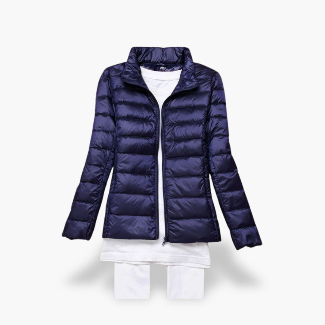 Giacca Piumino Donna Celeste con Cappuccio | Altivaro
