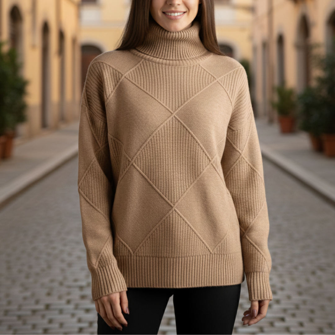 Maglione donna collo alto in lana | Altivaro