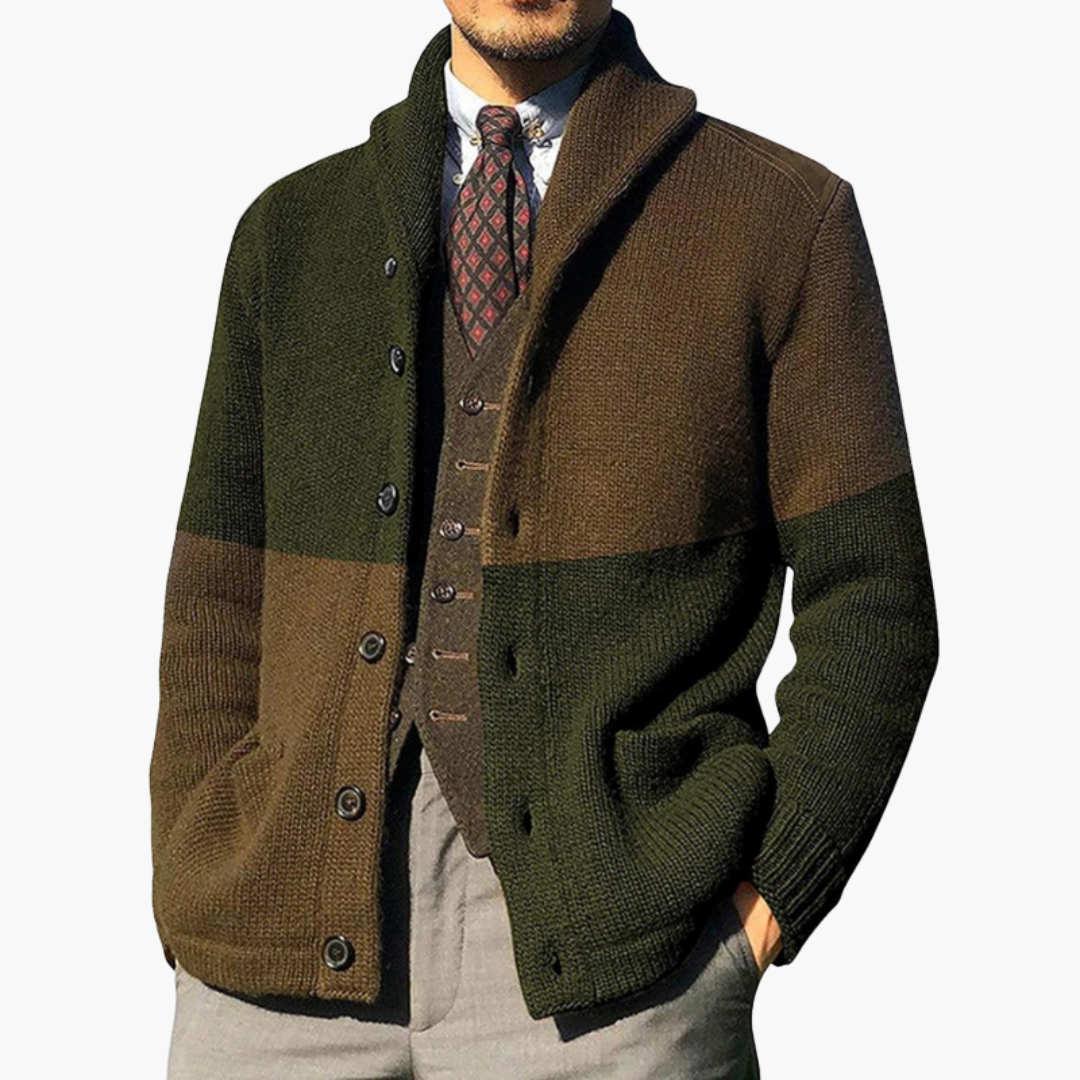 Men's Bicolor Cardigan | Altivaro
