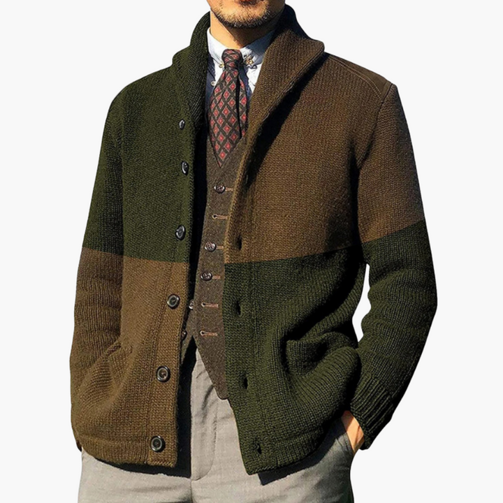 Men's Bicolor Cardigan | Altivaro