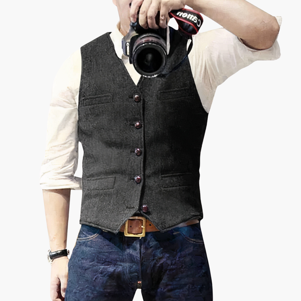 Gilet Scamosciato Vintage Slim Fit da Uomo | Altivaro-Altivaro