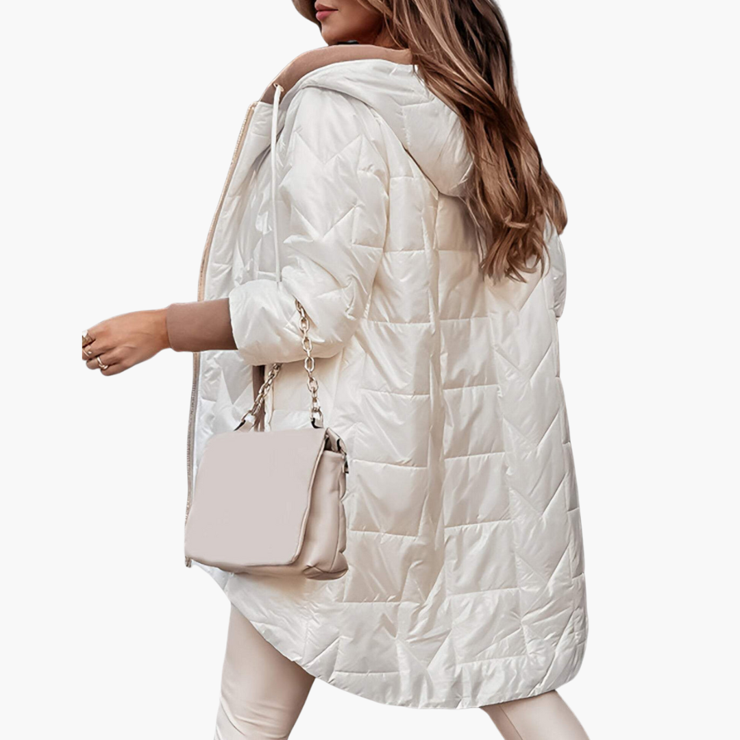 Piumino Donna Invernale Lungo Cappuccio Lucido Zip | Altivaro