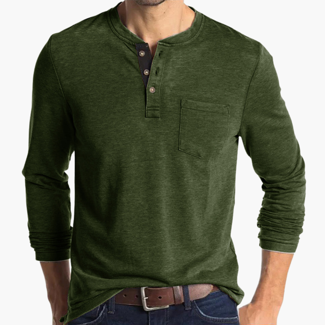 Men's Long Sleeve Henley Shirt | Altivaro