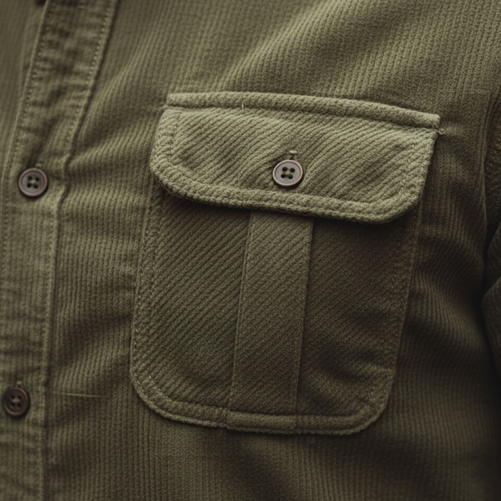 Camicia Uomo Cotone Tascata Maniche Lunghe | Altivaro