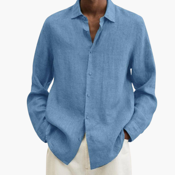 Camicia Uomo Lino Manica Lunga Casual Estiva Traspirante | Altivaro