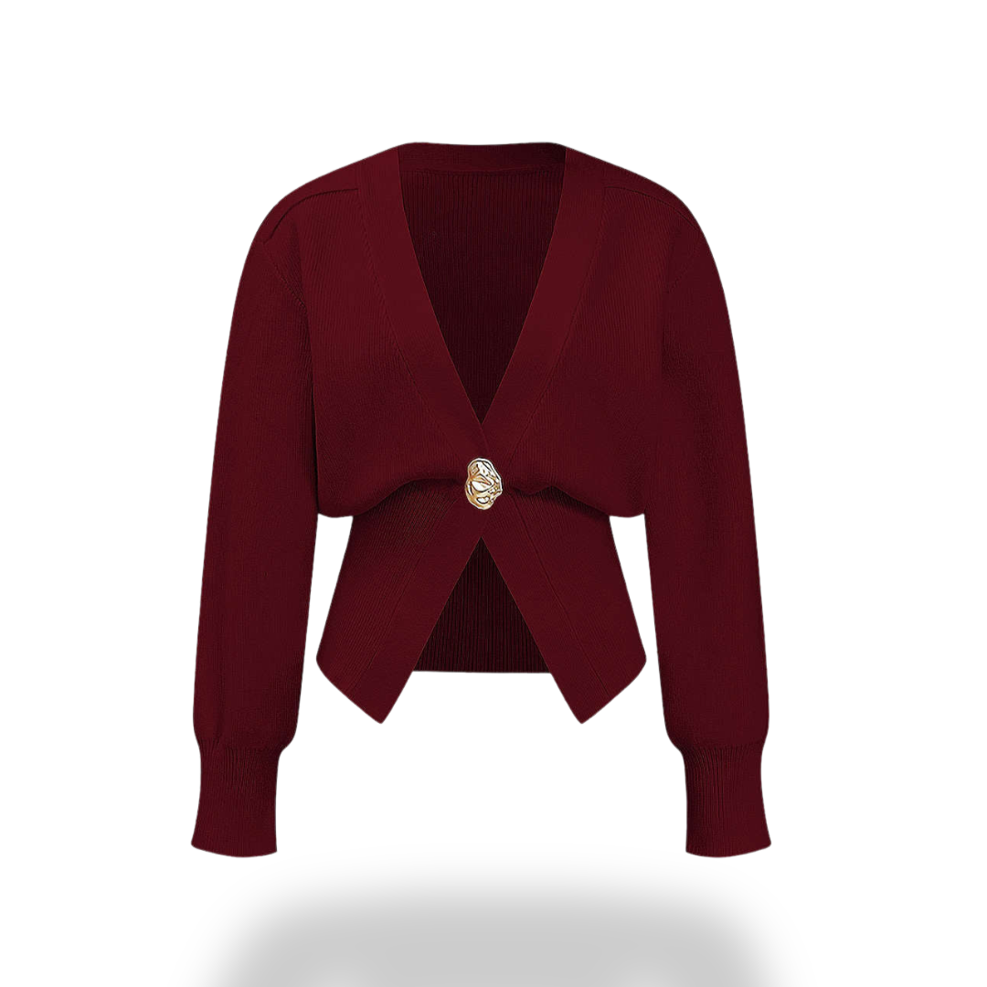 Cardigan Donna con Chiusura Decorativa a Maglia Fine | Altivaro