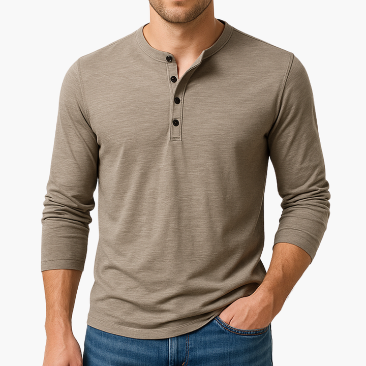 Maglia Uomo Henley Manica Lunga Casual Slim | Altivaro-Altivaro