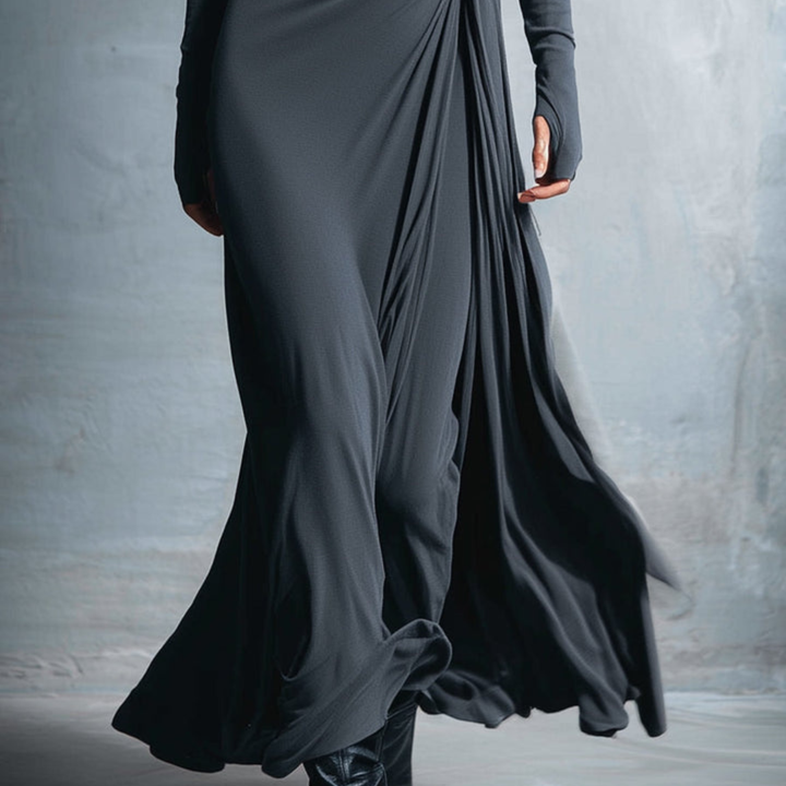 Long Draped Dress for Women in Mixed Fibers | Altivaro
