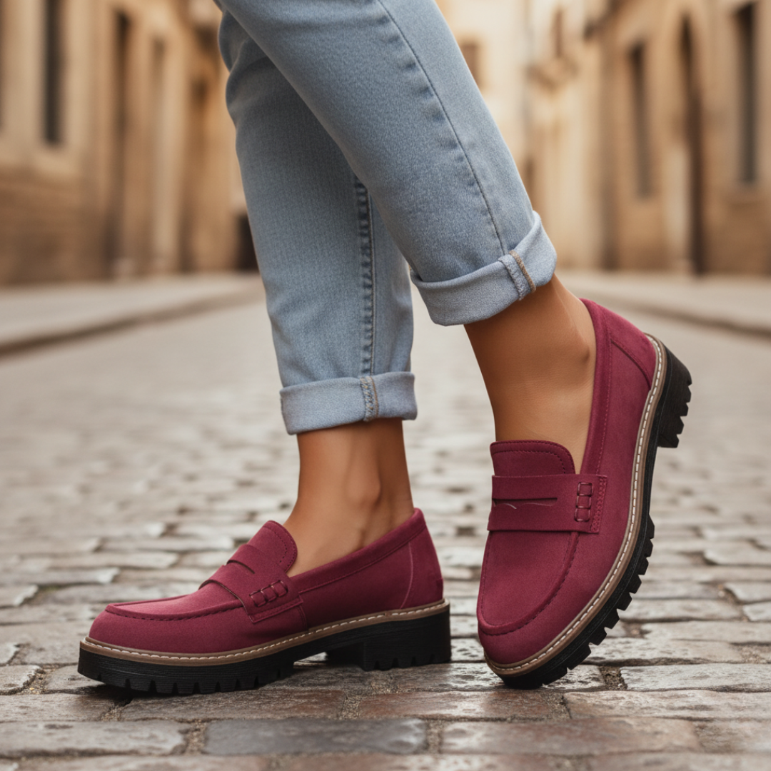 Orthopädischer Damenschuh Mokassin aus Wildleder mit Komfortsohle | Altivaro