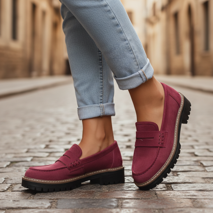 Orthopädischer Damenschuh Mokassin aus Wildleder mit Komfortsohle | Altivaro