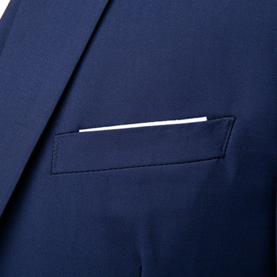 Abito Uomo Elegante 3 Pezzi Slim Fit Poliestere Blu Petrolio Cerimonia | Altivaro-Altivaro