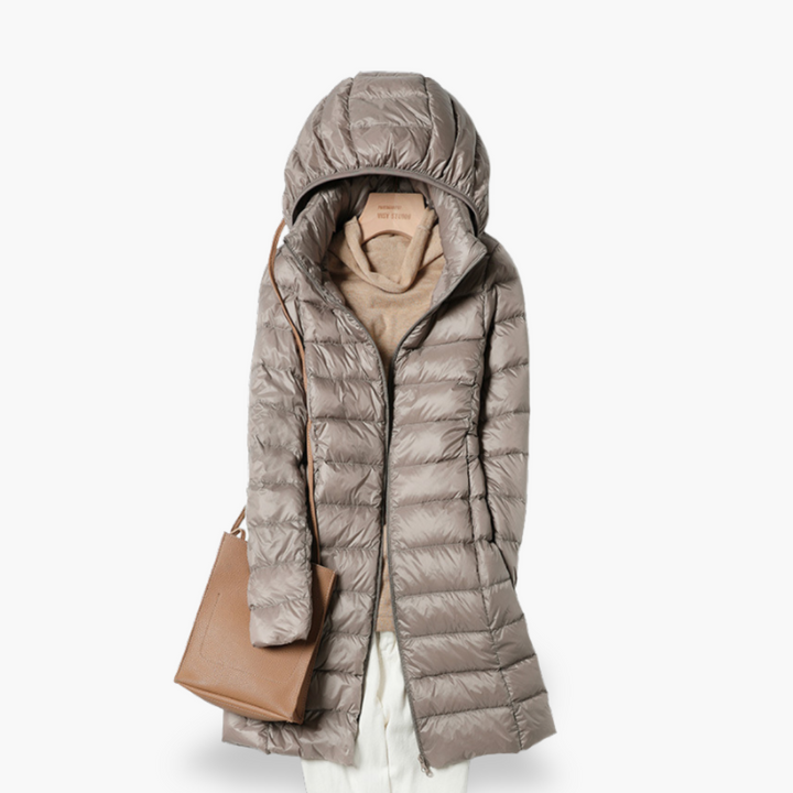 Piumino Donna Lungo Leggero con Cappuccio Nylon Invernale | Altivaro