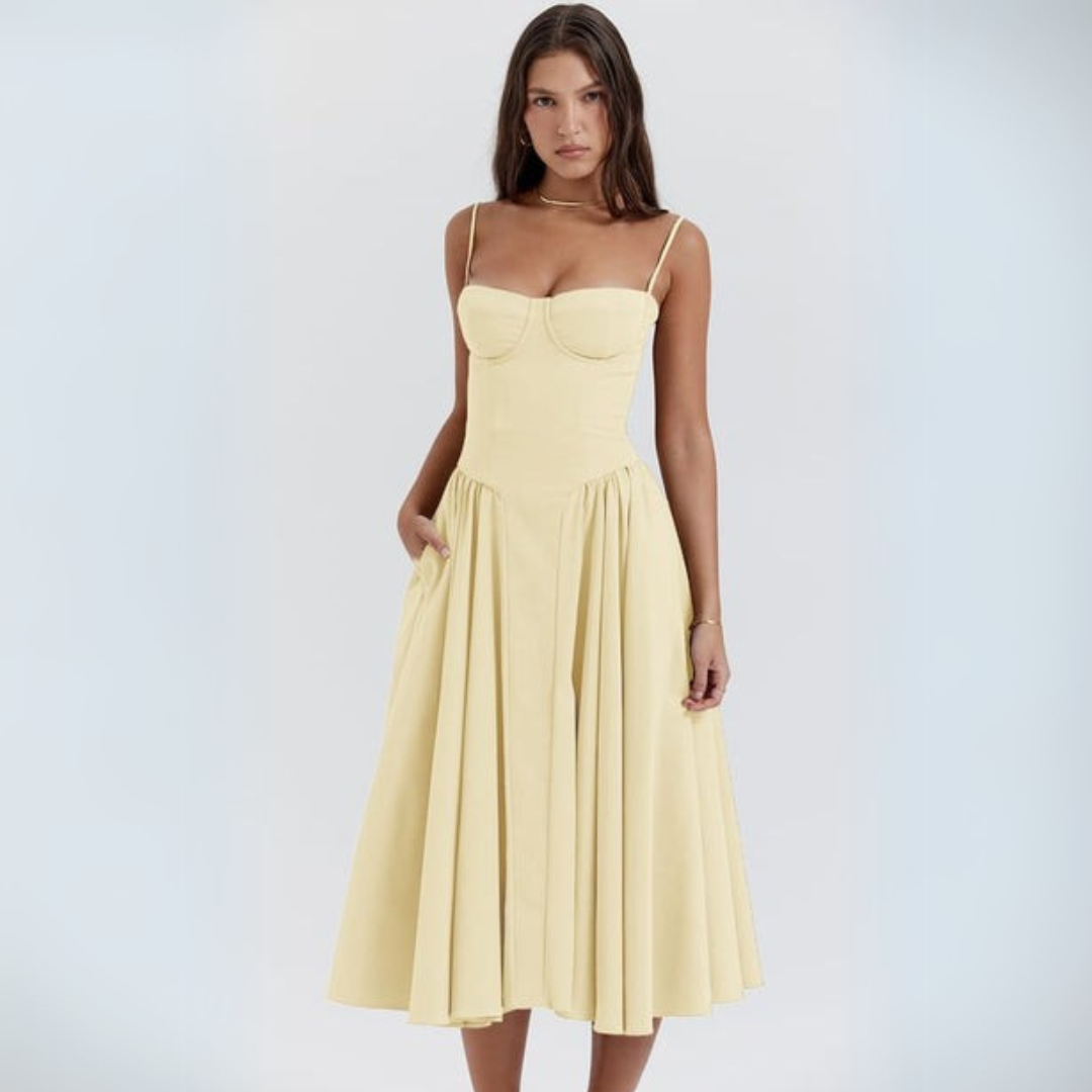 Vestito Midi Donna Bustier Spalline Sottili Festa | Altivaro