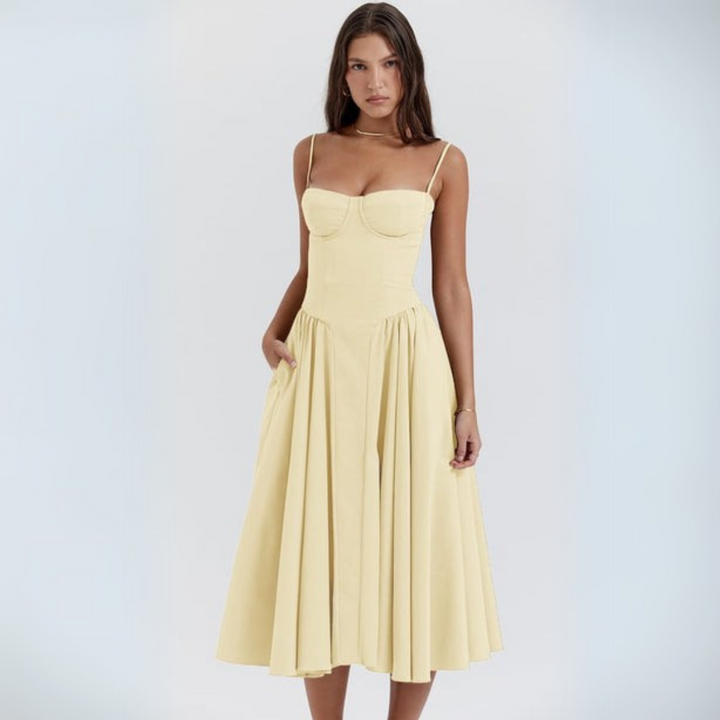 Vestito Midi Donna Bustier Spalline Sottili Festa | Altivaro