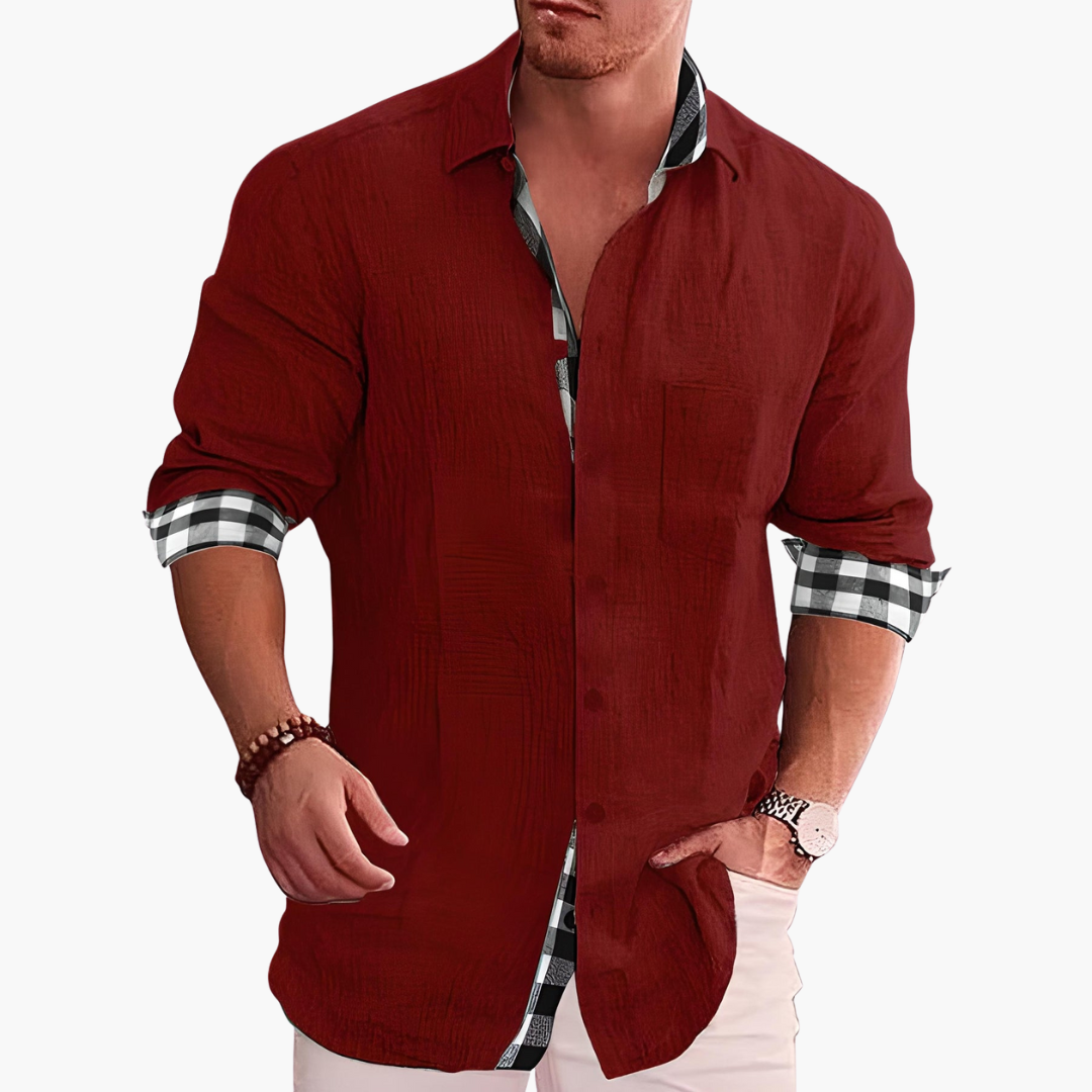 Camicia Uomo Casual in Lino a Maniche Lunghe | Altivaro