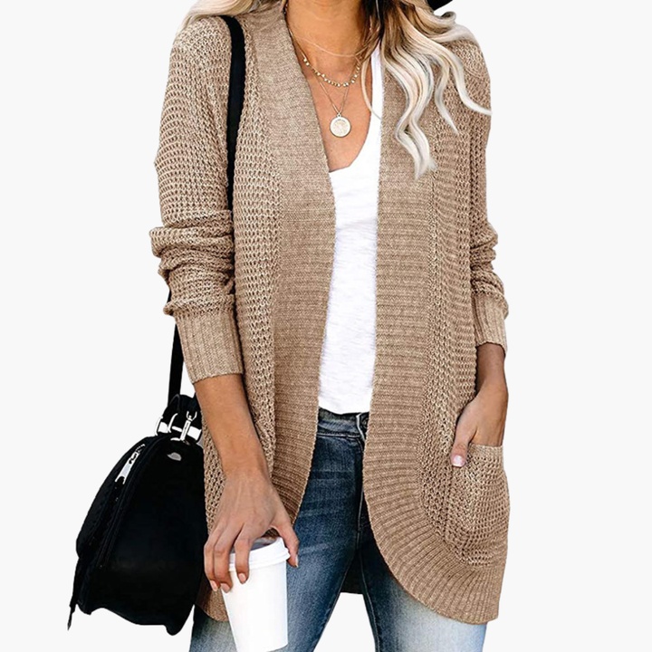 Women's Lightweight Knit Cardigan with Open Pockets | Altivaro
