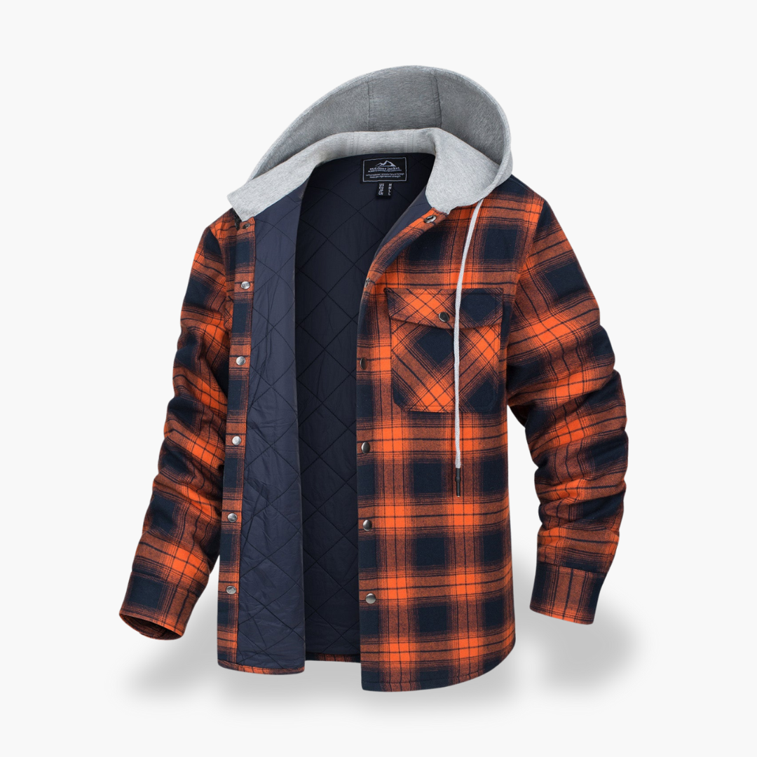 Men's Winter Plaid Jacket Lined with Hood | Altivaro