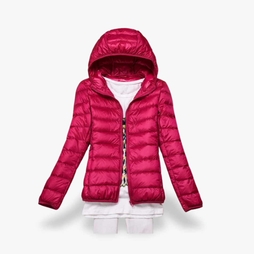 Giacca Piumino Donna Celeste con Cappuccio | Altivaro