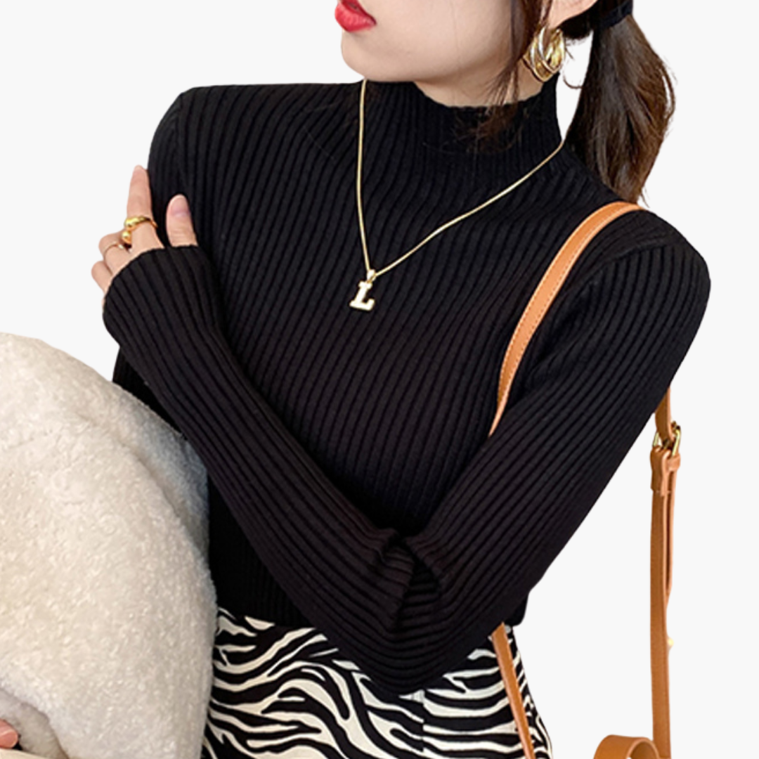 Maglione Donna a Righe con Collo Alto | Altivaro