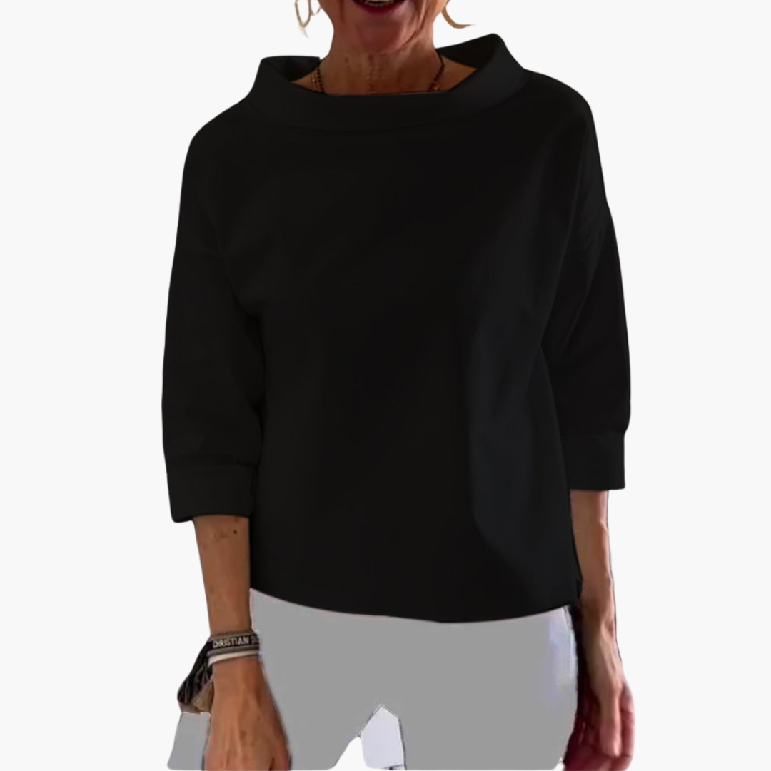 Elegant Women's Blouse 3/4 Sleeve Boat Neck | Altivaro