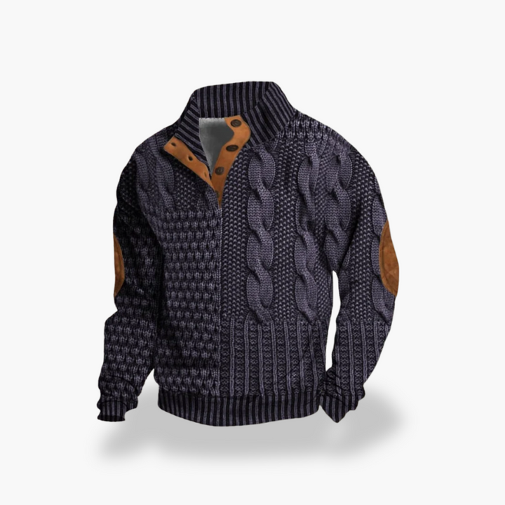 Giacca in Maglia con Dettagli in Pelle per Uomo | Altivaro