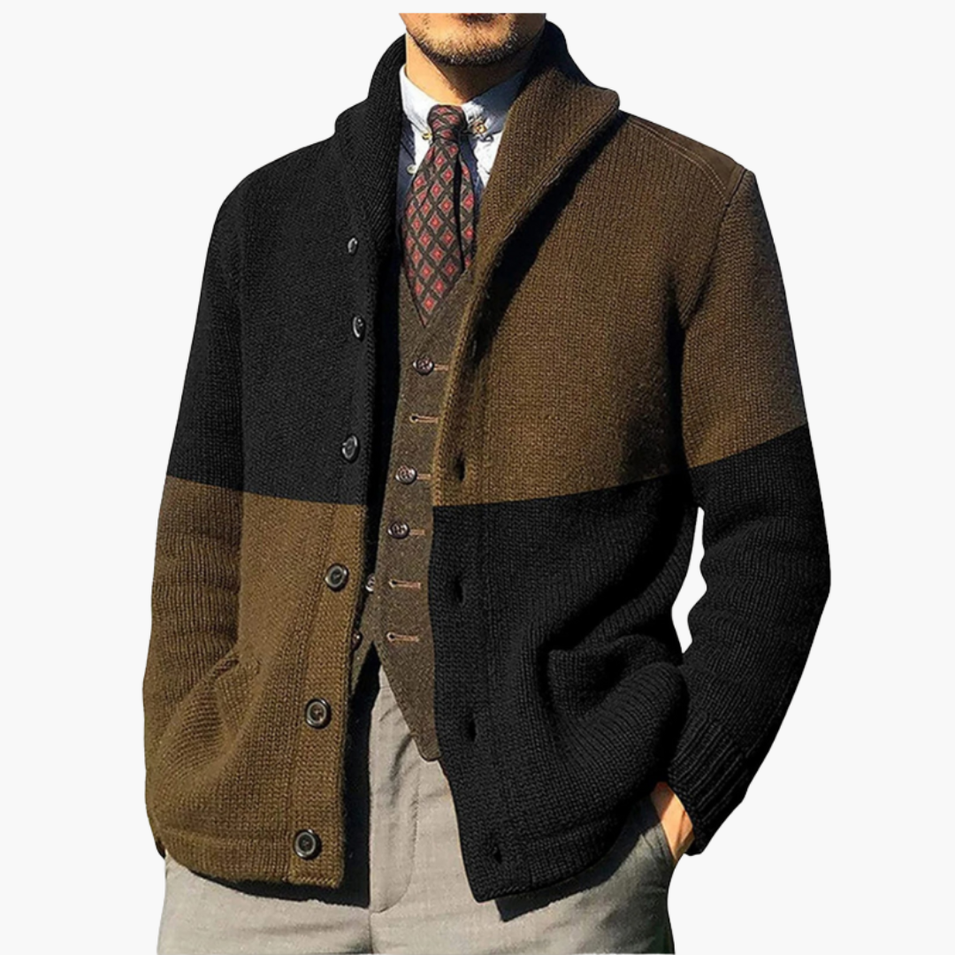 Men's Bicolor Cardigan | Altivaro