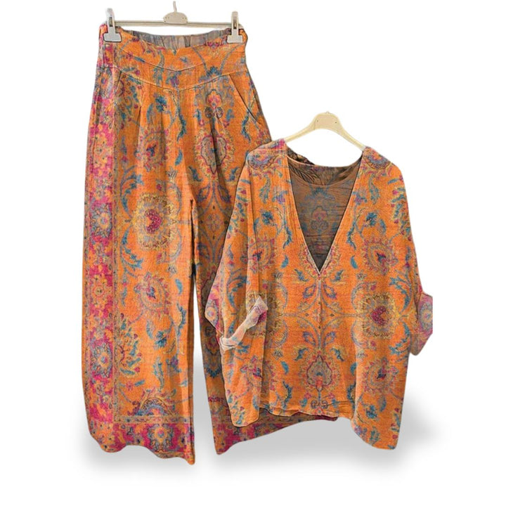 Completo Pantaloni Top Stampa Floreale Donna | Altivaro-Altivaro