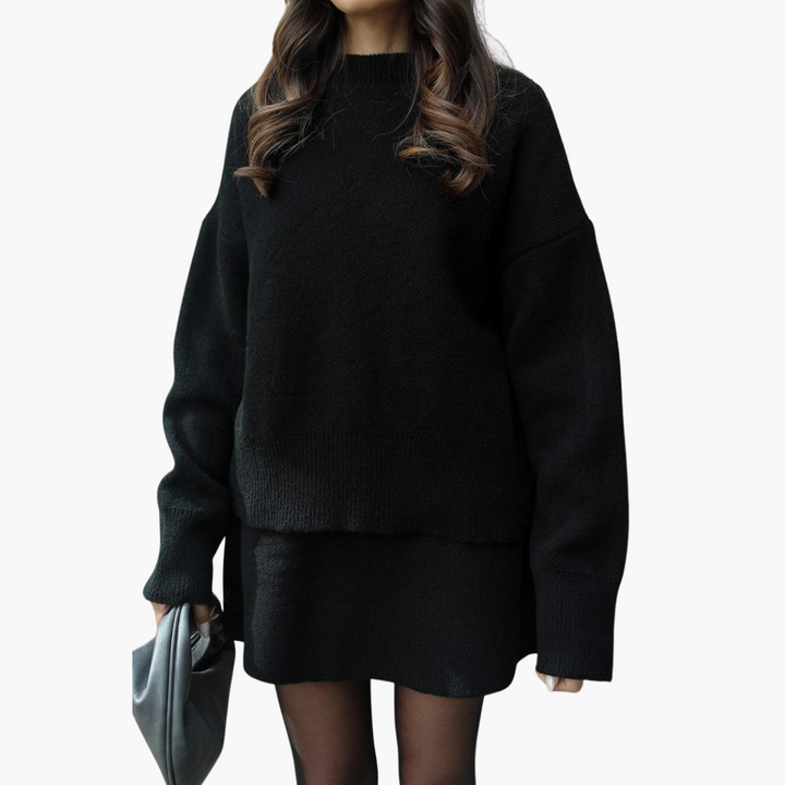 Completo Donna Maglia e Gonna Antracite Lana Sintetica Invernale | Altivaro