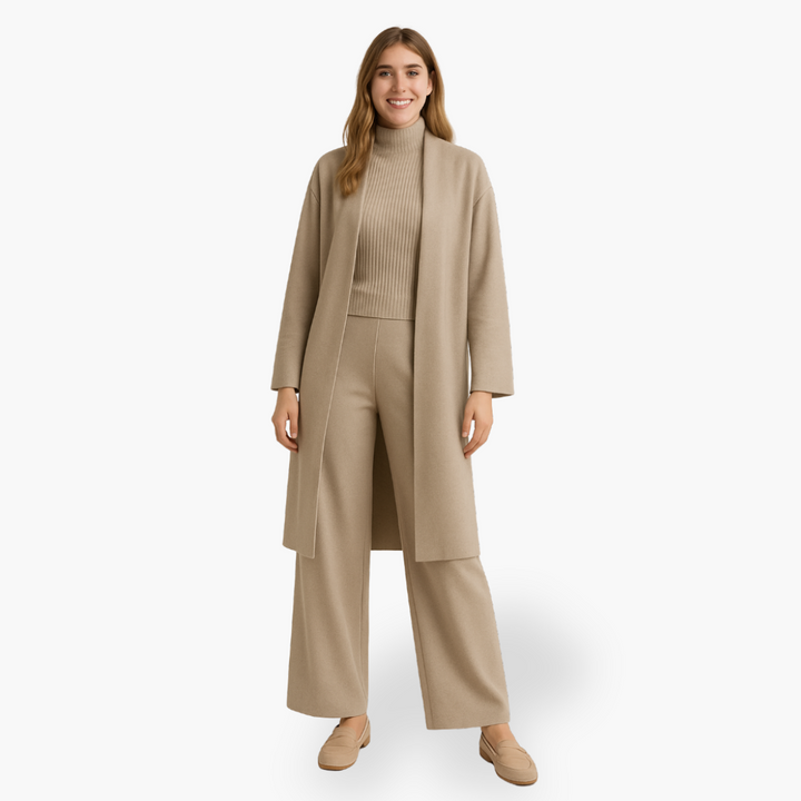 Completo Donna in Maglia con Cardigan e Pantaloni Larga | Altivaro
