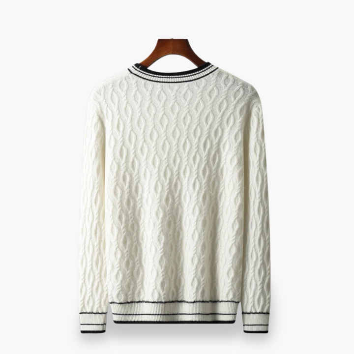 Maglione da Uomo in Maglia con Collo Tondo e Dettagli a Costine | Altivaro