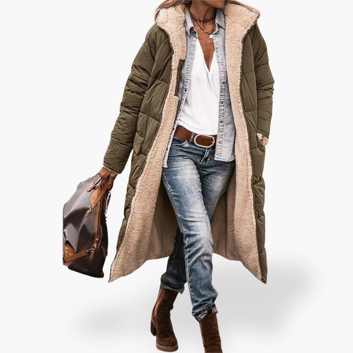 Giacca da donna Invernale Padded e Reversibile con Cappuccio e Pelliccia | Altivaro