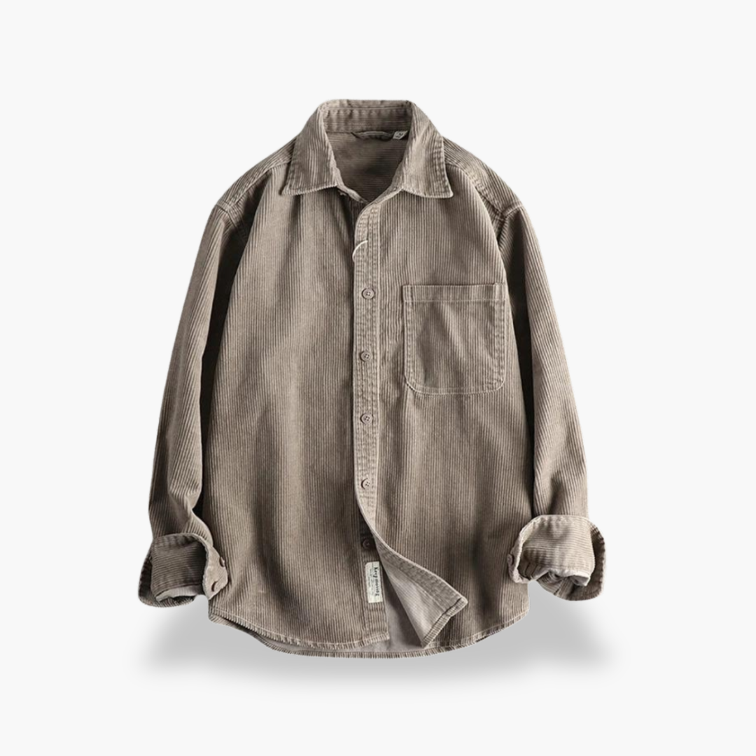 Camicia in velluto a coste con tasche da uomo, tessuto rinforzato e cuciture | Altivaro